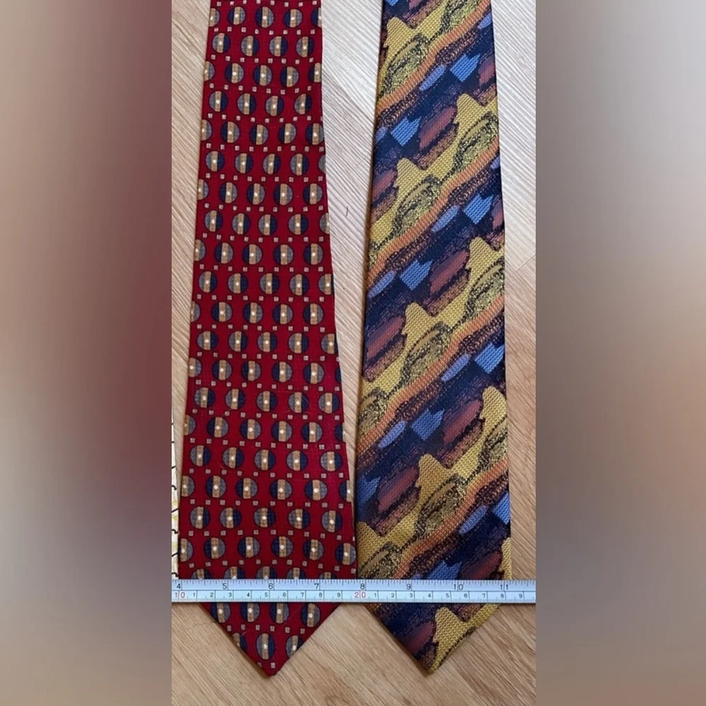 Bundle lot of 2 men’s ties silk colorful Liberty of London S&W